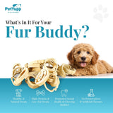 100% Natural Water Buffalo Cheek Roll Ring Dog Chew - Pack of 7 oz