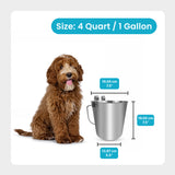 Heavy Duty Stainless Steel Flat Bucket with 2 Hooks - 4 Quart