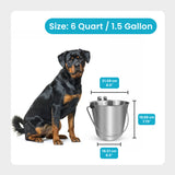 Heavy Duty Stainless Steel Flat Bucket with 2 Hooks - 6 Quart