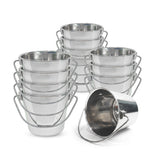 Heavy Duty Stainless Steel Flat Side Bucket - 1 Quart - Pack of 12
