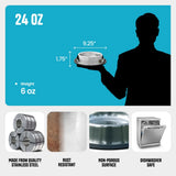 Traditional Shape Non-Skid Stainless Steel Dog Feeding Bowl - 24 Oz