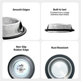 Traditional Shape Non-Skid Stainless Steel Dog Feeding Bowl - 24 Oz