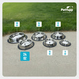 Traditional Shape Non-Skid Stainless Steel Dog Feeding Bowl - 24 Oz