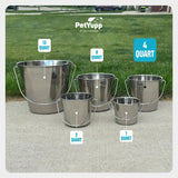 Heavy Duty Stainless Steel Flat Bucket - 4 Quart