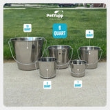 Heavy Duty Stainless Steel Flat Bucket - 6 Quart