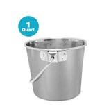Heavy Duty Stainless Steel Flat Side Bucket - 1 Quart