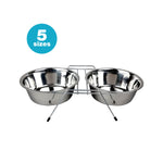 Stainless Steel Double Diner with 2 removable bowls — all sizes