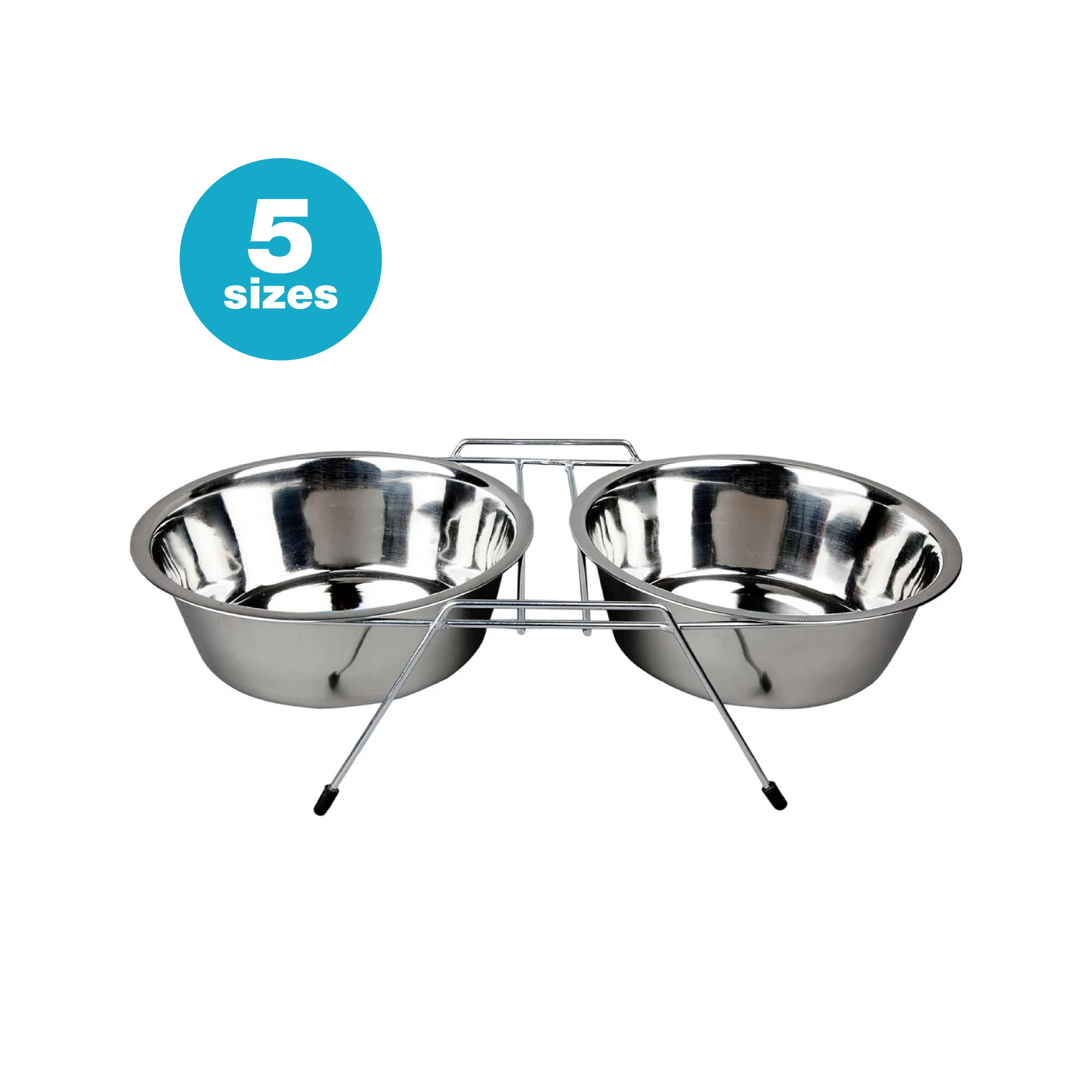 Stainless Steel Double Diner with 2 removable bowls — all sizes