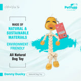 Leather and Cotton  Rope Toy - Donny Ducky