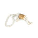 Tug & Chew Coffee Wood With Cotton Rope Toy -Bite Size