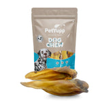 100% Natural Water Buffalo Ear with Meat Dog Chew - Pack of 20