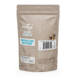 100% Natural Water Buffalo Ear with Meat Dog Chew - Pack of 20